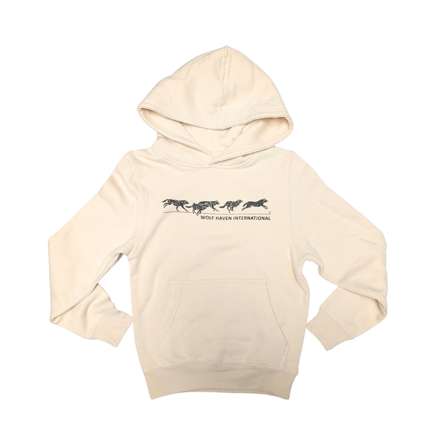 Youth Hoodie with Running Wolves Design