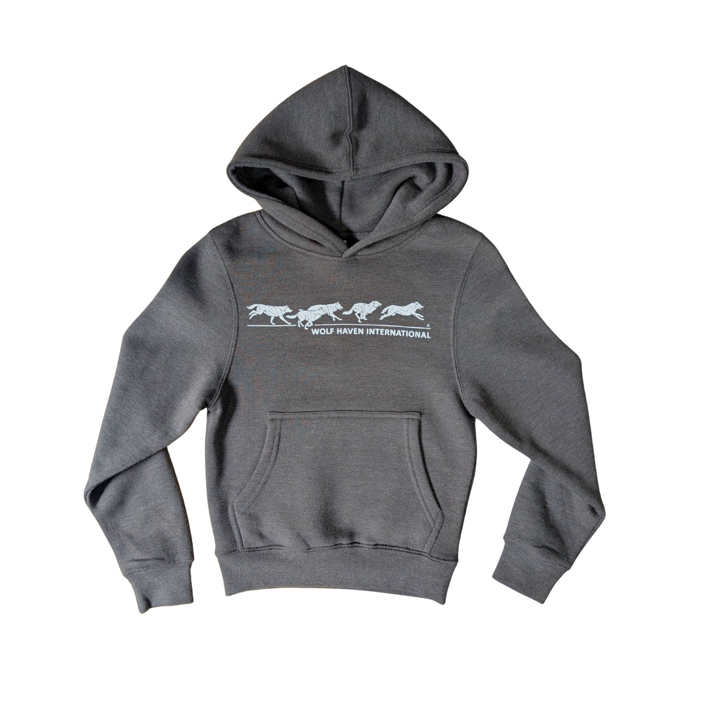 Youth Hoodie with Running Wolves Design