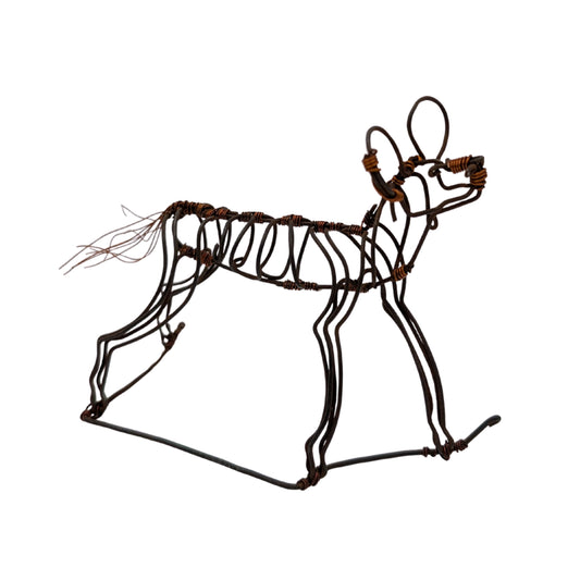 African Painted Dog Snare Wire Statue