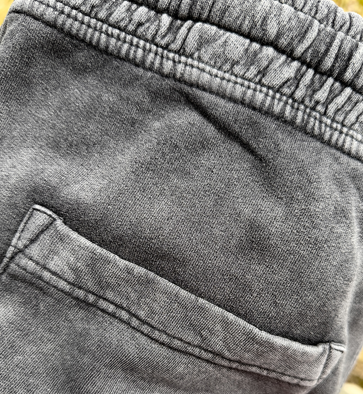 Mineral-Washed Joggers with Running Wolves Design