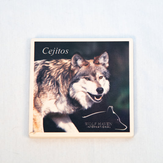 Ceramic Wolf Coaster