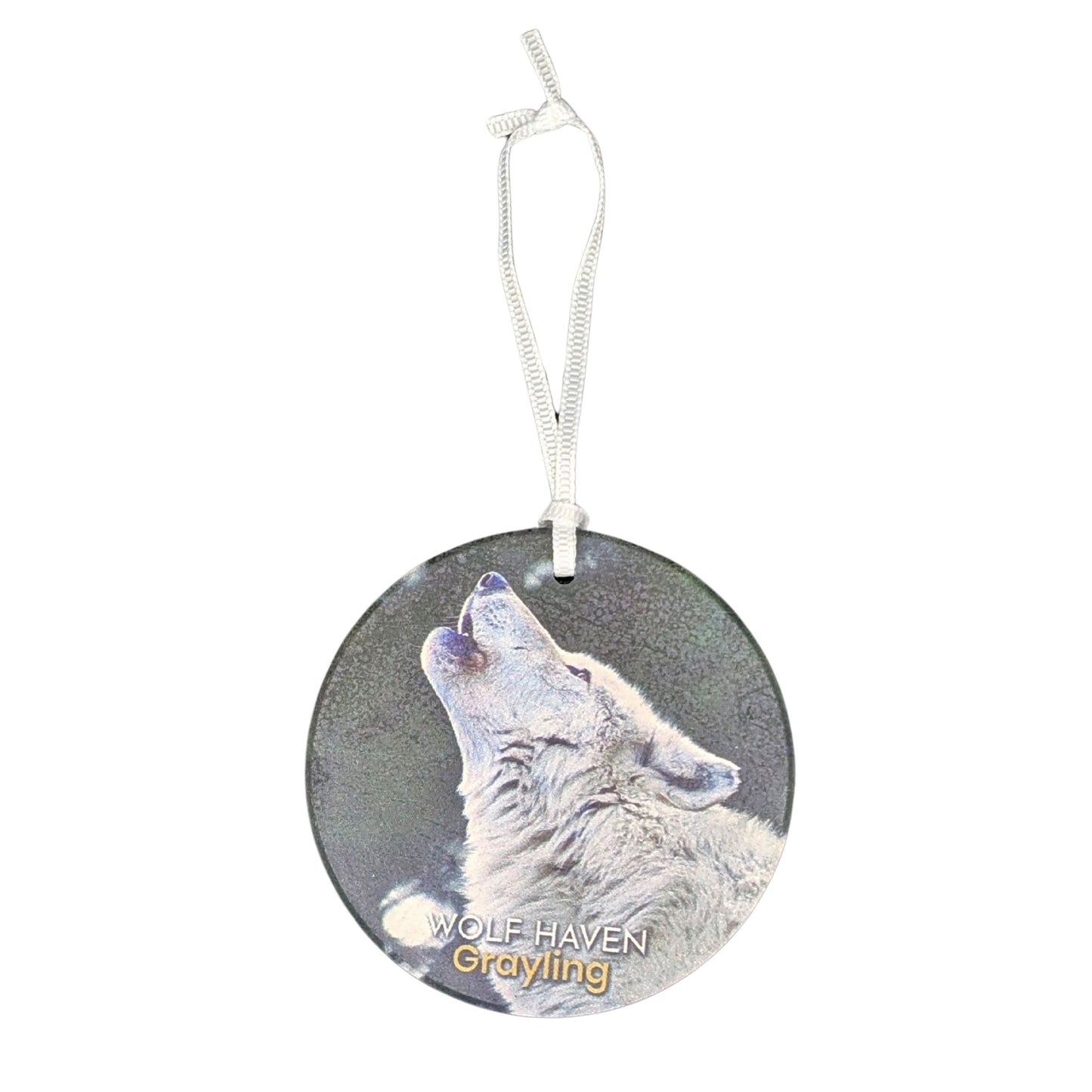 Wolf Photo Ceramic Holiday Ornament