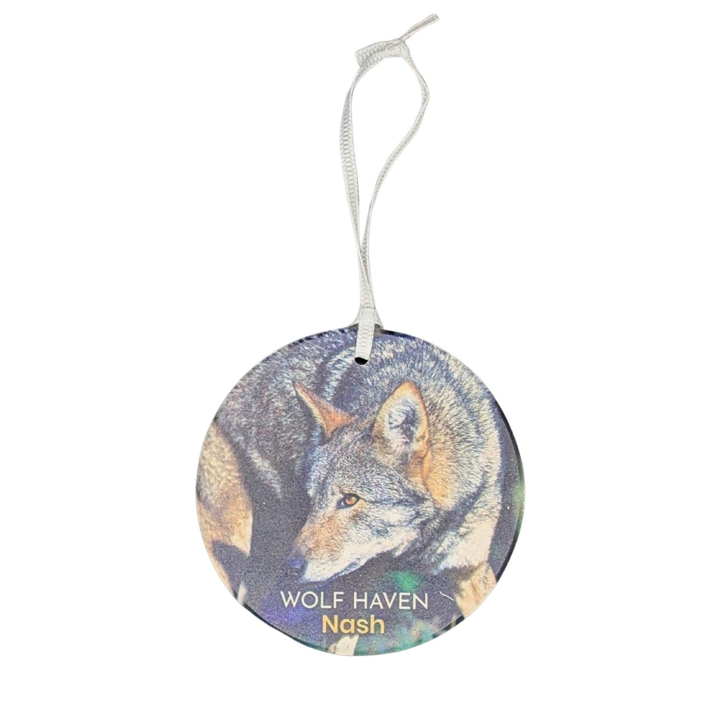 Wolf Photo Ceramic Holiday Ornament