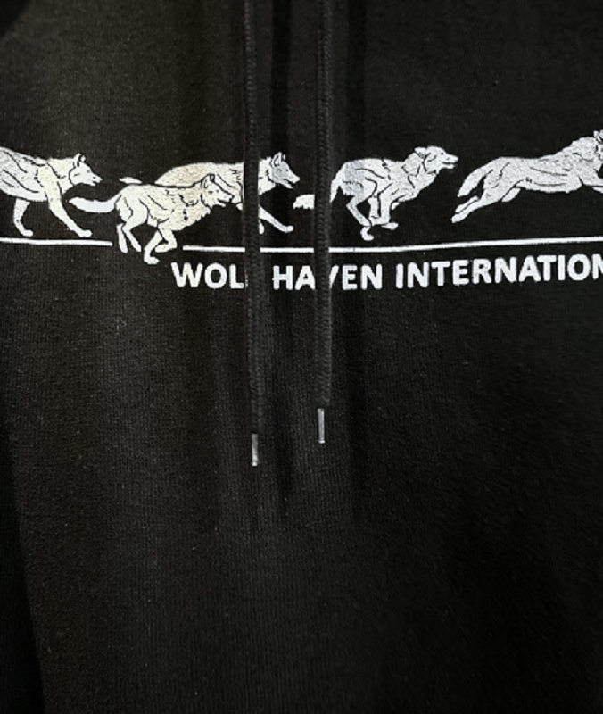 Premium Hoodie with Running Wolves Design