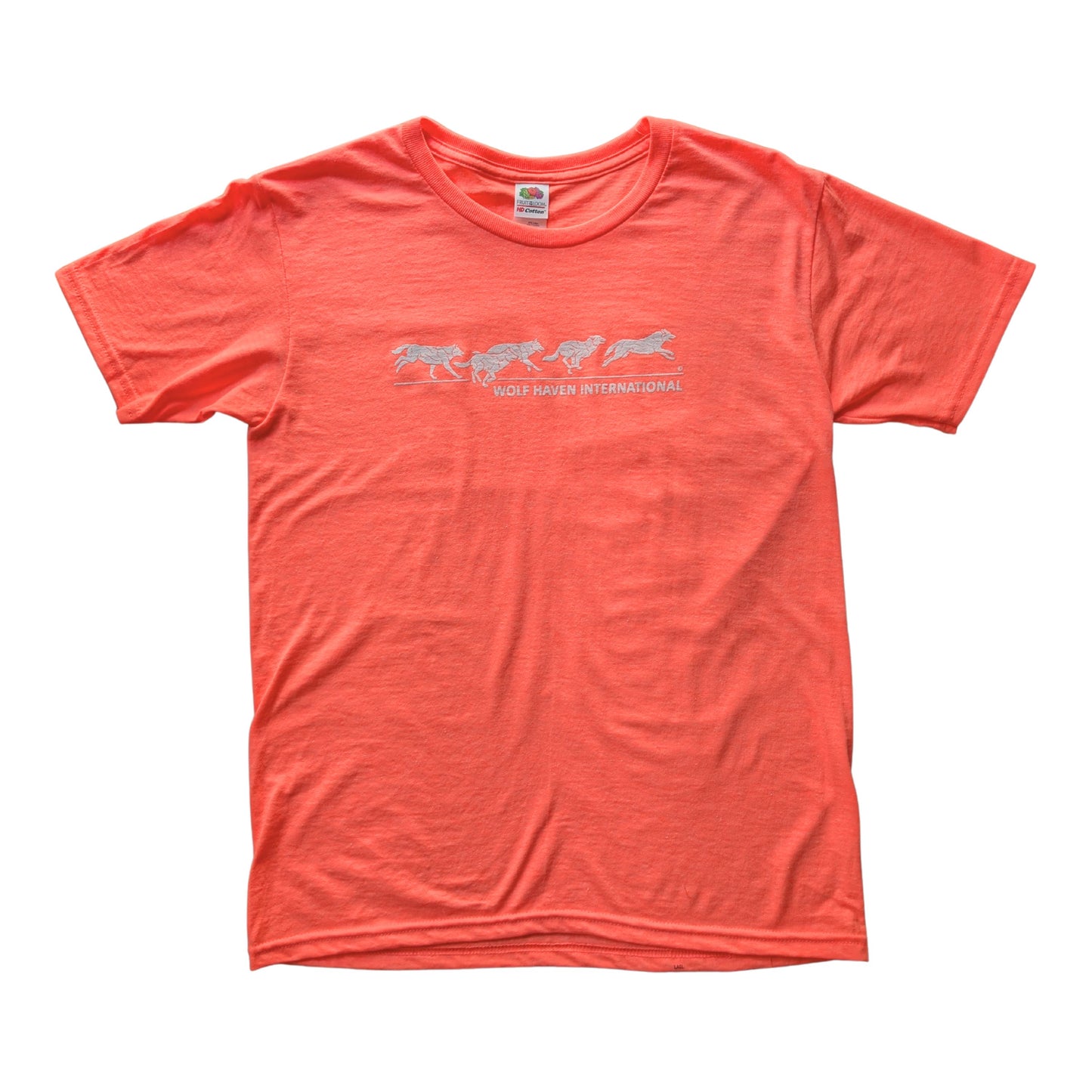 Cotton Blend Youth T-Shirt with Running Wolves Design