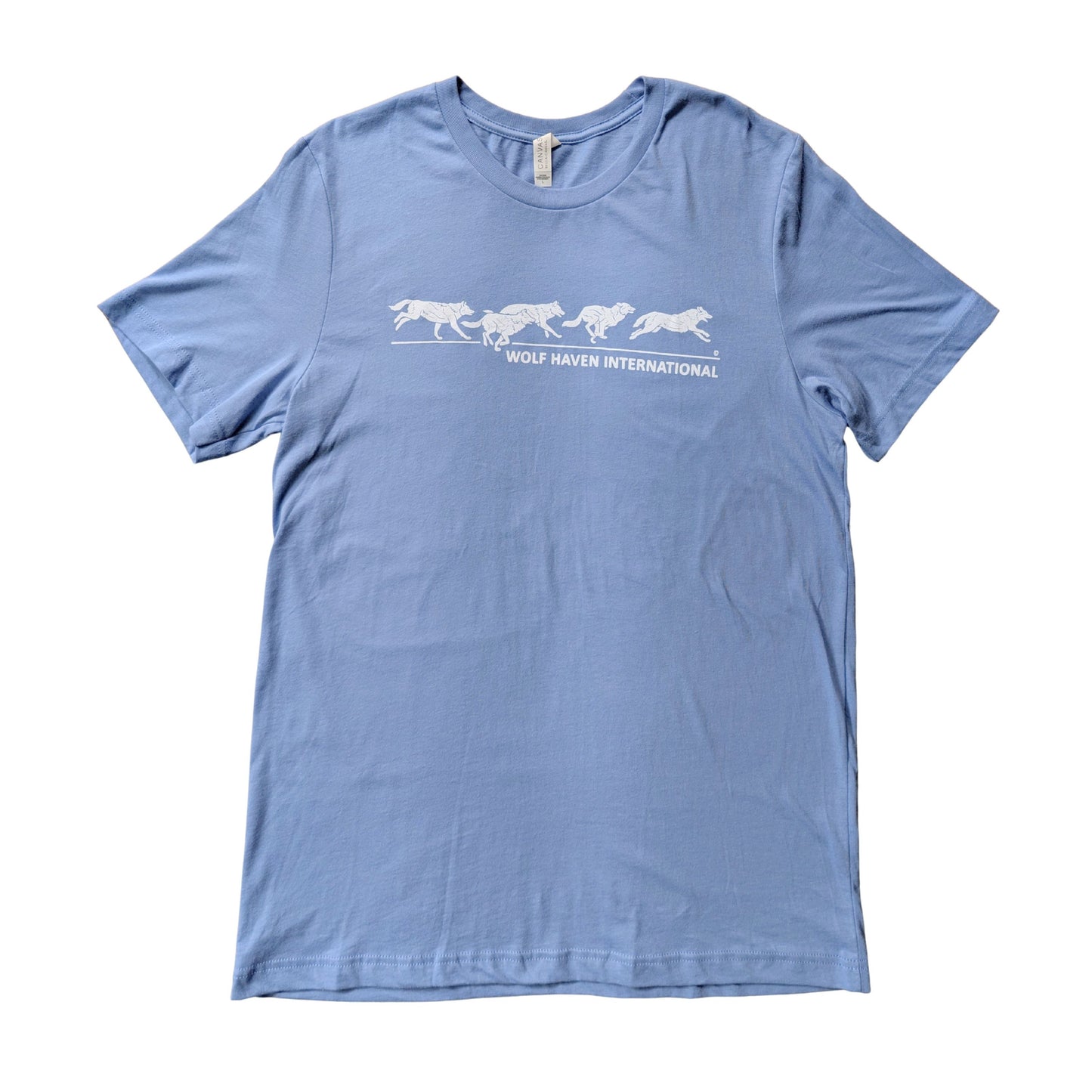 Jersey Knit Cotton T-Shirt with Running Wolves Design