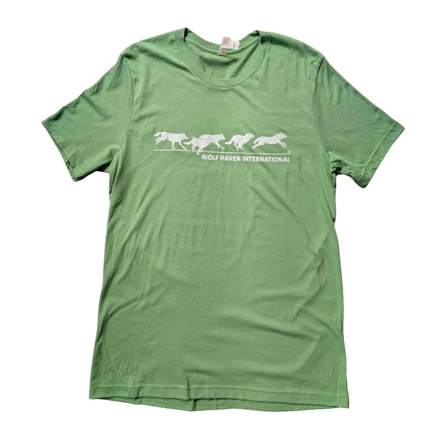Jersey Knit Cotton T-Shirt with Running Wolves Design