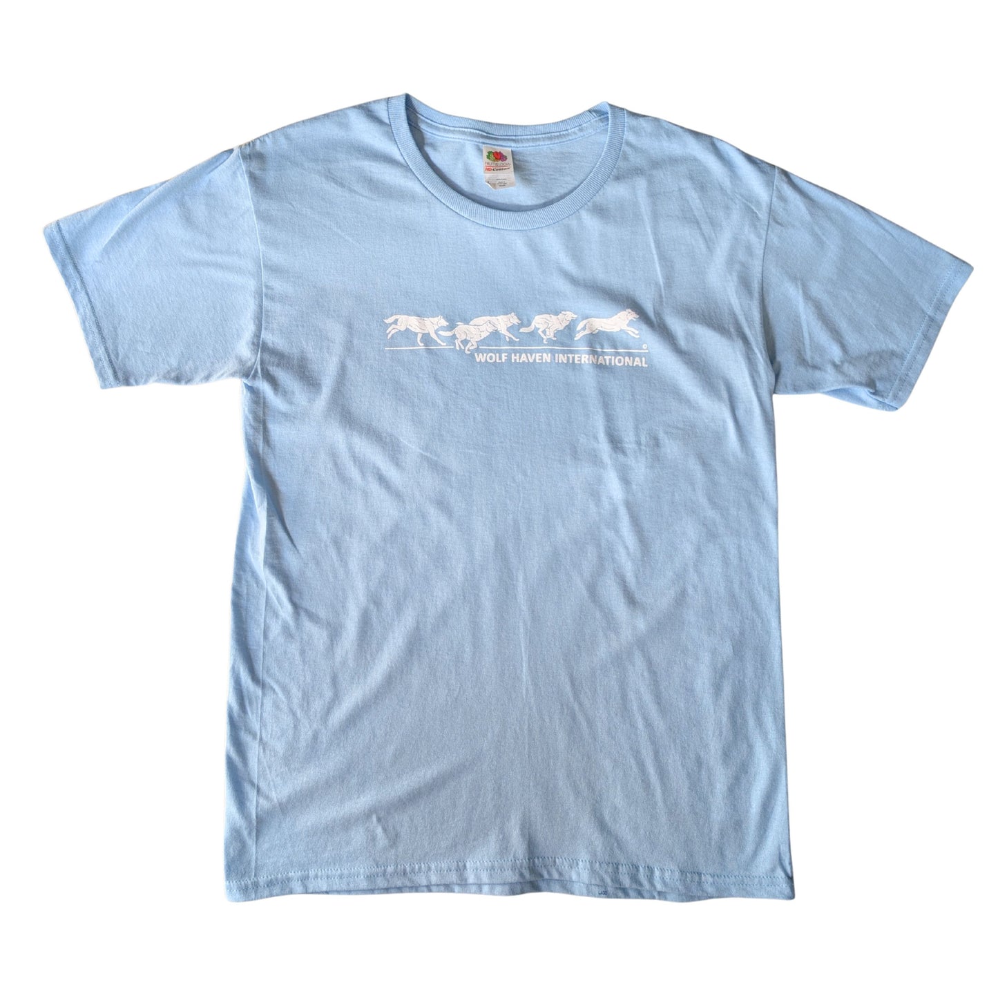 Cotton Blend Youth T-Shirt with Running Wolves Design