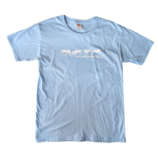 Cotton Blend Youth T-Shirt with Running Wolves Design