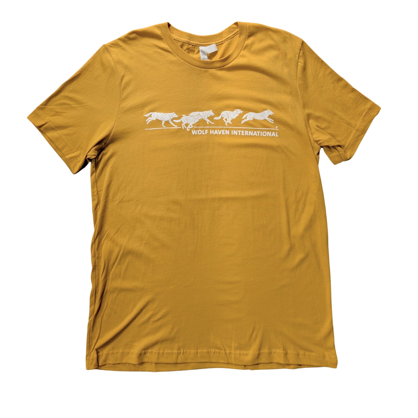 Jersey Knit Cotton T-Shirt with Running Wolves Design
