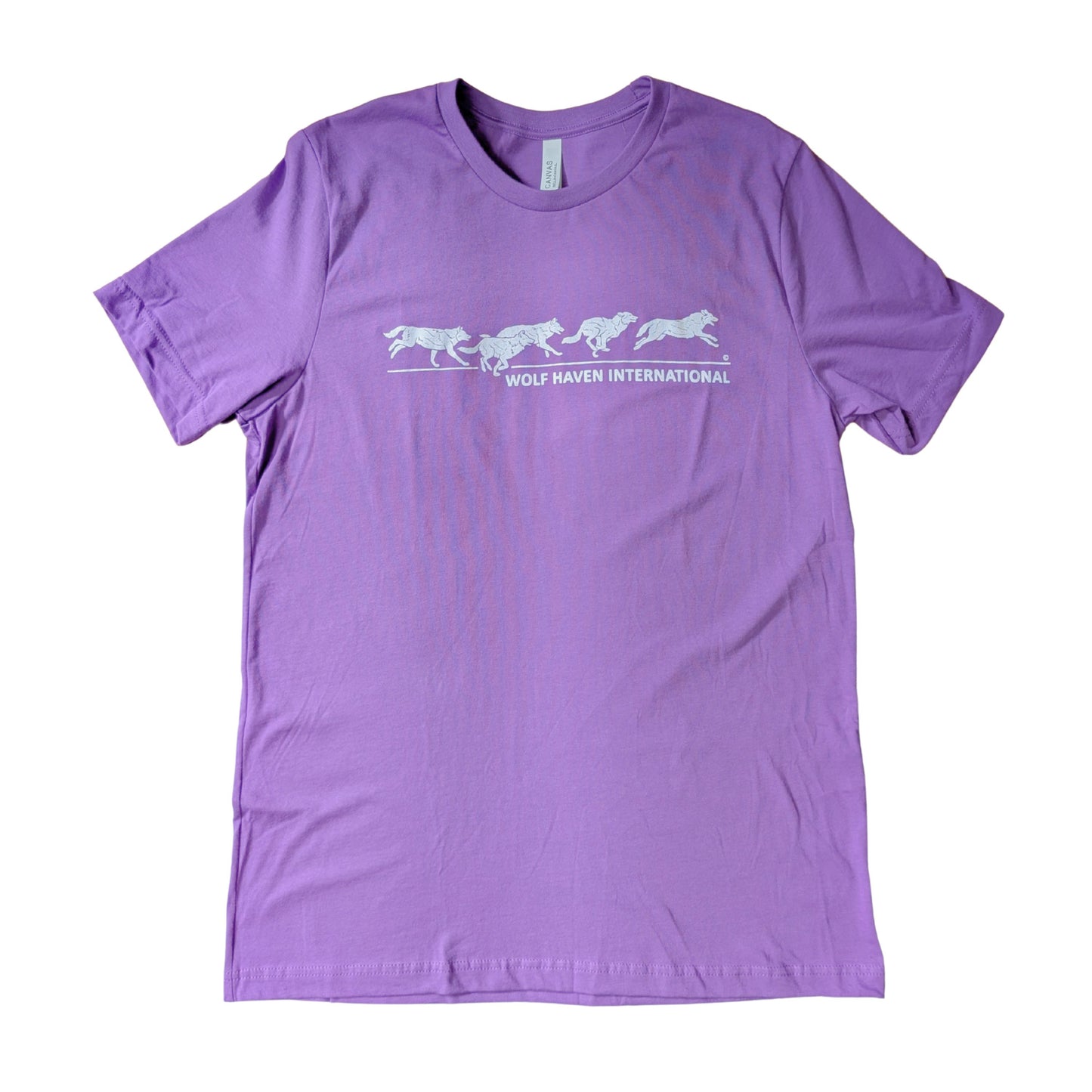 Jersey Knit Cotton T-Shirt with Running Wolves Design