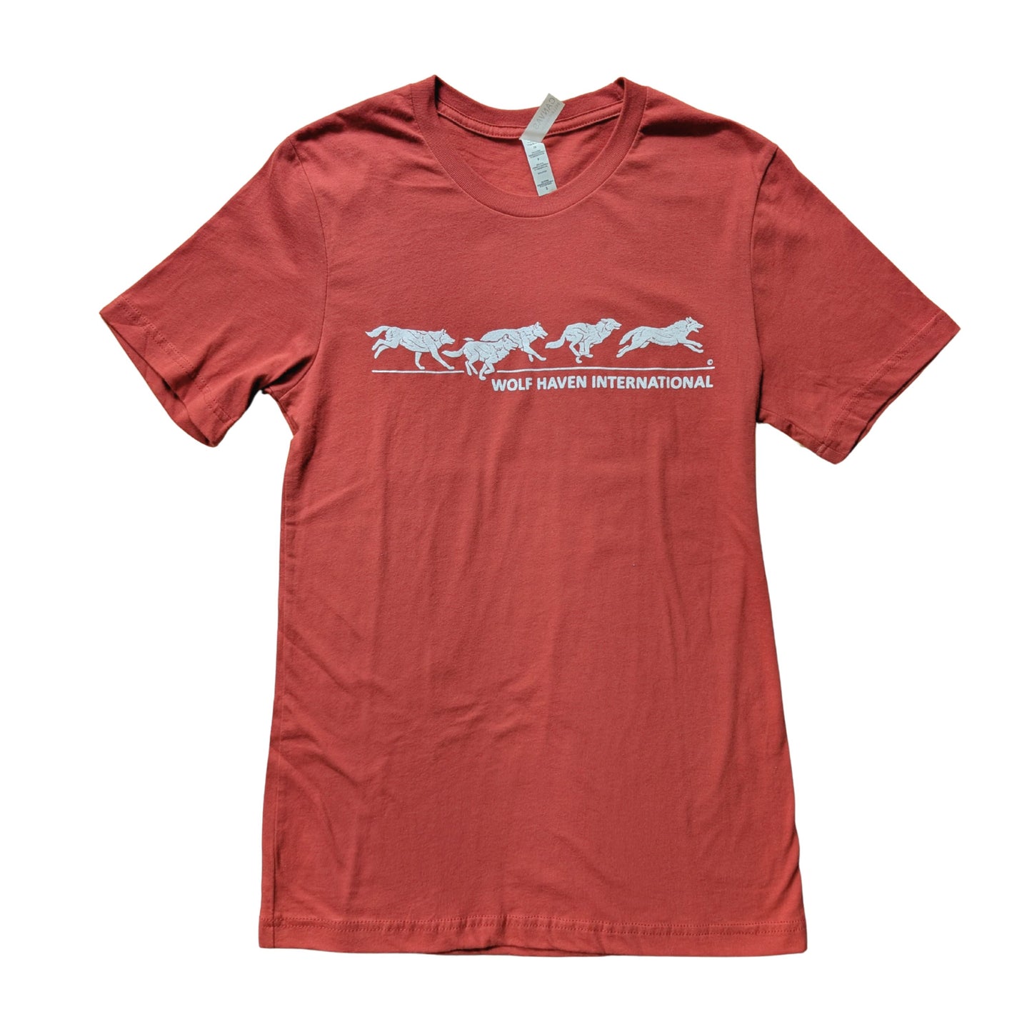 Jersey Knit Cotton T-Shirt with Running Wolves Design